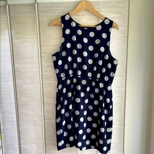 J. Crew Polka Dot Dress Navy/White